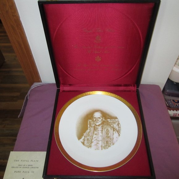POPE PAUL VI ROYAL TETTAU (BAVARIA GERMANY)  EDITION PAYPAL PLATE - Picture 1 of 13